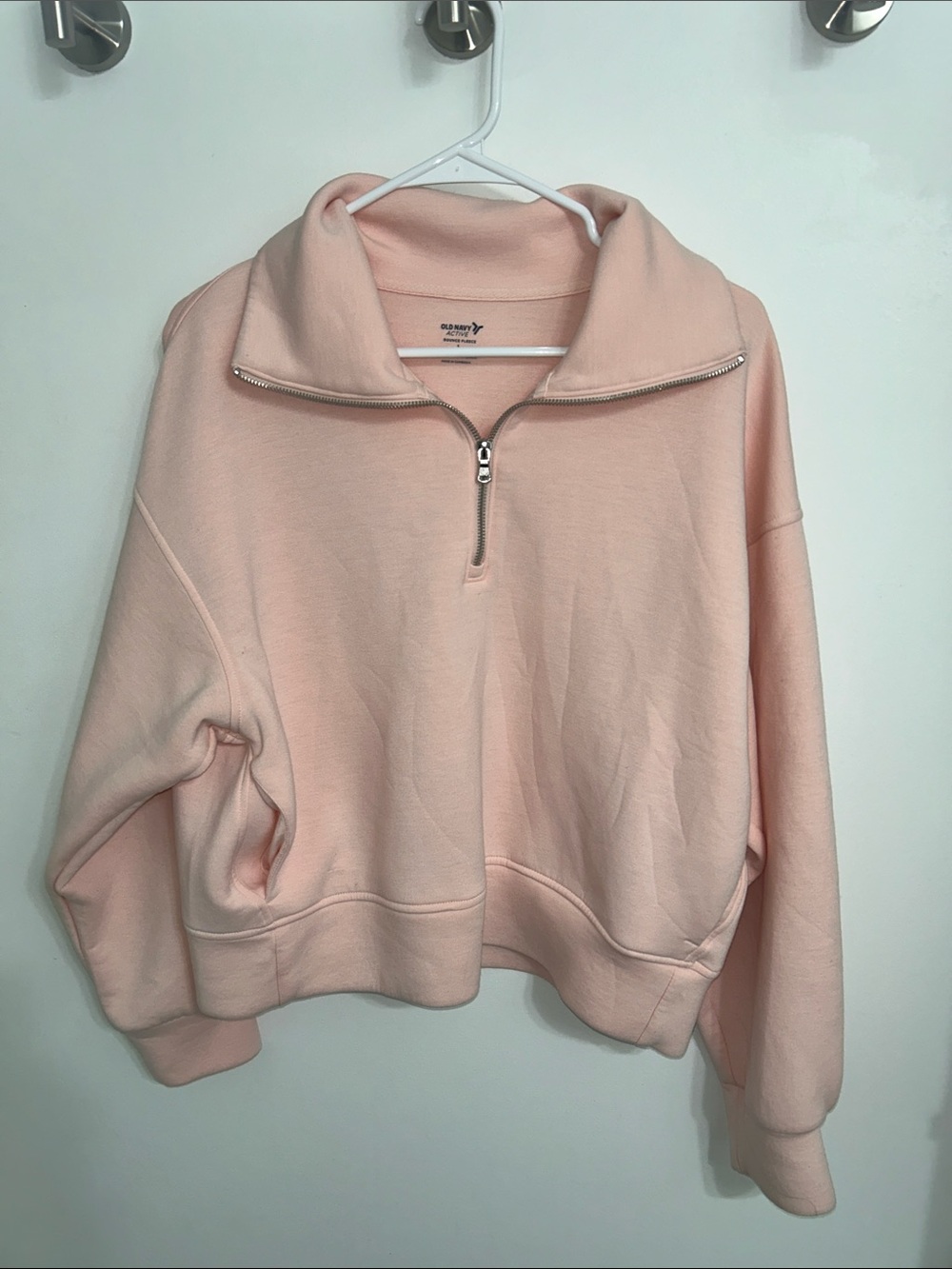 Old Navy Women's Half-Zip Pullover Sweatshirt - Pink